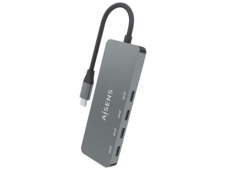 Hub USB Tipo-C Aisens A109-0695/ 4xUSB Tipo-C/ Gris