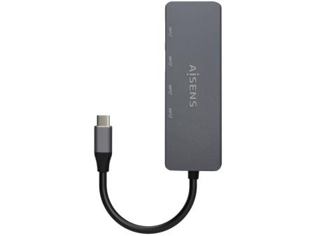 Hub USB Tipo-C Aisens A109-0744/ 2xUSB/ 2xUSB Tipo-C/ Gris