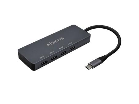 Hub USB Tipo-C Aisens A109-0745/ 4xUSB Tipo-C/ Gris