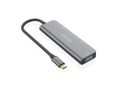 Hub USB Tipo-C Aisens A109-0762/ 3xUSB/ 1xUSB Tipo-C/ Gris