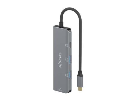 Hub USB Tipo-C Aisens A109-0762/ 3xUSB/ 1xUSB Tipo-C/ Gris