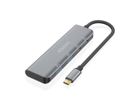 Hub USB Tipo-C Aisens A109-0763/ 2xUSB/ 2xUSB Tipo-C/ Gris