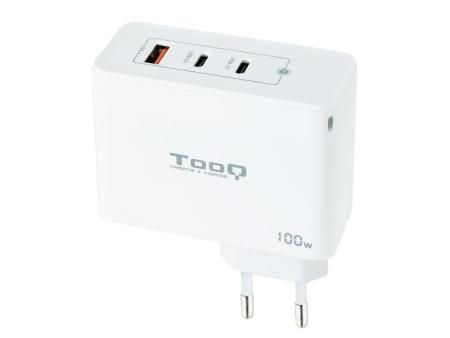 Cargador de Pared TooQ TQWC-GANQC2PD100W/ 2xUSB Tipo-C/ 1xUSB/ 100W