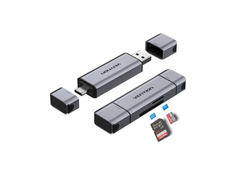 Lector de Tarjetas Externo Vention CLKB0/ USB 3.0 y USB Tipo-C