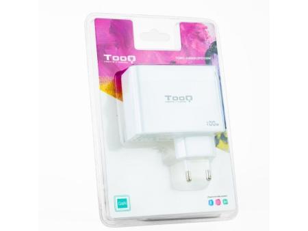 Cargador de Pared TooQ TQWC-GANQC2PD100W/ 2xUSB Tipo-C/ 1xUSB/ 100W