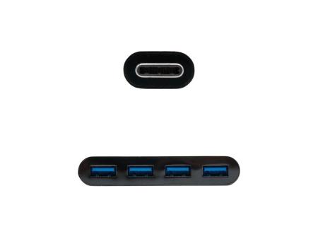 Hub USB Tipo-C Nanocable 10.16.4401-BK / 4xUSB