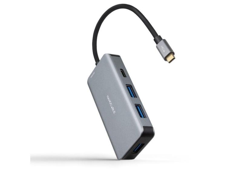 Hub USB 3.2 Gen1 Nanocable 10.16.1005/ 3xUSB/ 1xUSB Tipo-C/ 1xUSB Tipo-C PD