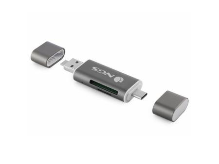 Lector de Tarjetas Externo NGS ALLY READER/ USB 2.0/ USB Tipo-C / Micro USB