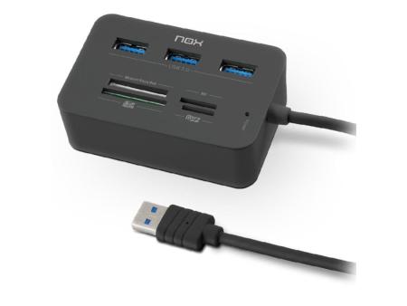 Hub USB 3.0 Nox Reader One/ 3xUSB/ 1x Lector de Tarjetas