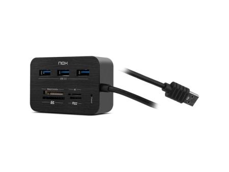 Hub USB 3.0 Nox Reader One/ 3xUSB/ 1x Lector de Tarjetas