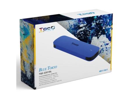 Caja Externa para Disco SSD M.2 NVMe TooQ TQE-2201BL/ USB 3.1 Gen2/ Sin tornillos