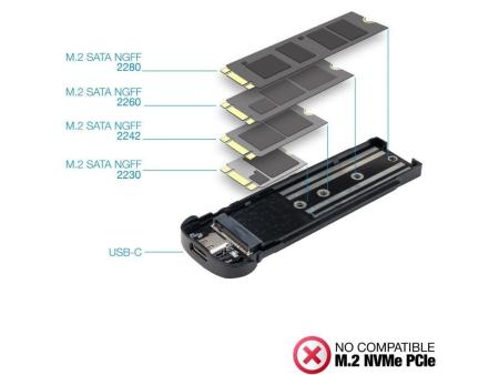 Caja Externa para Disco SSD M.2 NGFF TooQ TQE-2202BR/ USB 3.1 Gen2/ Sin tornillos