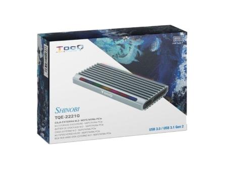 Caja Externa para Disco SSD M.2 NVMe TooQ TQE-2221G/ USB 3.1 Gen2/ Sin tornillos