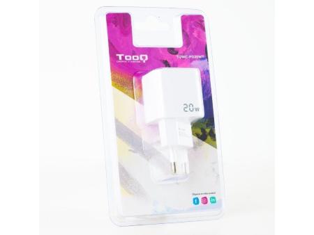 Cargador de Pared TooQ TQWC-PD20WT/ 1xUSB Tipo-C/ 20W/ Blanco