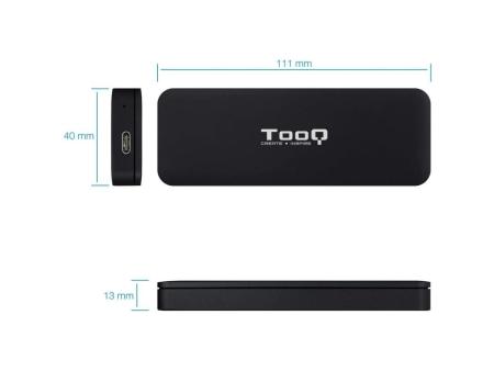 Caja Externa para Disco SSD M.2 NVMe TooQ TQE-2280B/ USB 3.1/ Sin tornillos