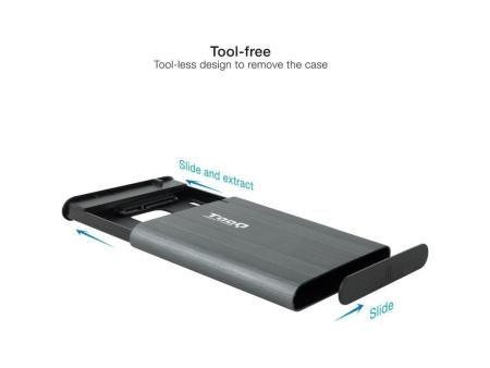 Caja Externa para Disco Duro de 2.5' TooQ TQE-2503G/ USB 3.1/ Sin Tornillos