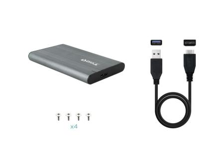 Caja Externa para Disco Duro de 2.5' TooQ TQE-2503G/ USB 3.1/ Sin Tornillos