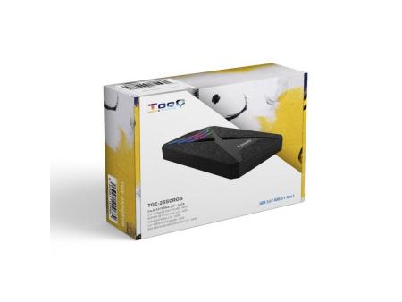 Caja Externa Gaming para Disco Duro de 2.5' TooQ TQE-2550RGB/ USB 3.1/ Sin tornillos