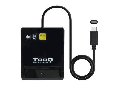 Lector de DNI TooQ TQR-211B/ USB Tipo-C/ Negro