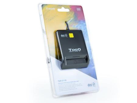 Lector de DNI TooQ TQR-211B/ USB Tipo-C/ Negro