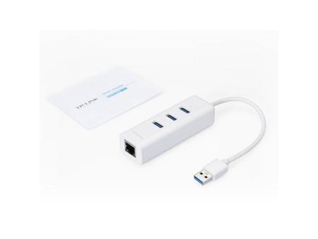 Hub USB 3.0 TP-Link UE330/ 3xUSB/ 1xRJ45/ Blanco