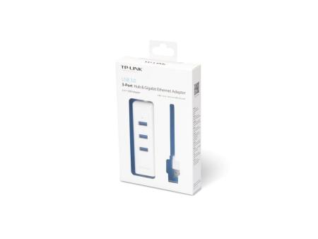 Hub USB 3.0 TP-Link UE330/ 3xUSB/ 1xRJ45/ Blanco