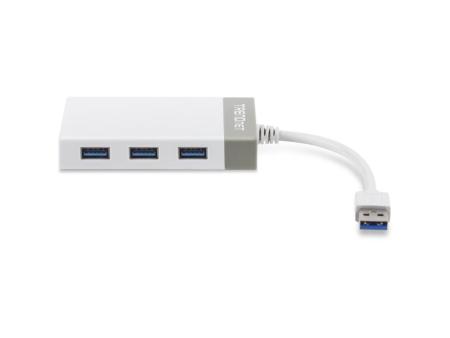 Hub USB 3.0 Trendnet TU3-ETGH3/ 3xUSB/ 1xRJ45/ Blanco y Gris