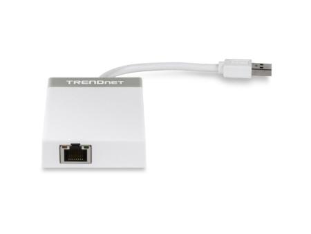 Hub USB 3.0 Trendnet TU3-ETGH3/ 3xUSB/ 1xRJ45/ Blanco y Gris