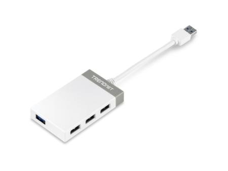 Hub USB 3.0 Trendnet TU3-H4E/ 4xUSB/ Blanco y Gris