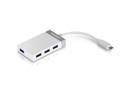 Hub USB Tipo-C Trendnet TUC-H4E/ 4xUSB/ Blanco y Gris