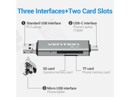 Lector de Tarjetas Externo Vention CCJH0/ USB 2.0