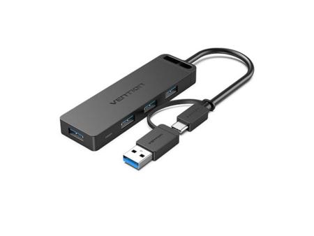 Hub USB 3.0 y Tipo-C Vention CHTBB/ 4xUSB/ USB Tipo-C PD