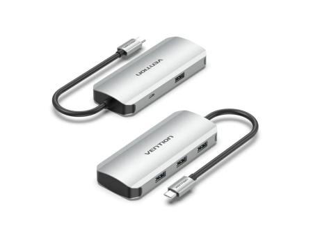 Hub USB Tipo-C Vention TNAHB/ 4xUSB/ 1xMicroUSB PD