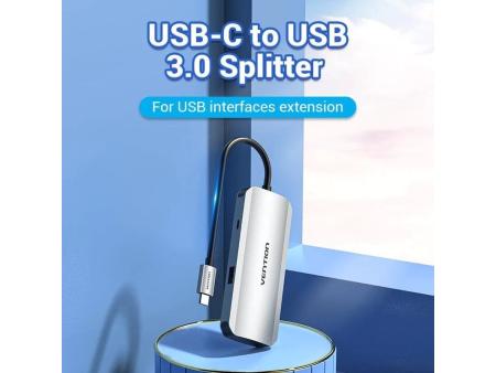 Hub USB Tipo-C Vention TNAHB/ 4xUSB/ 1xMicroUSB PD