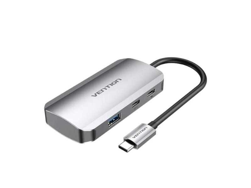 Hub USB Tipo-C Vention TNDHB/ 3xUSB/ 1xUSB Tipo-C/ 1xUSB Tipo-C PD