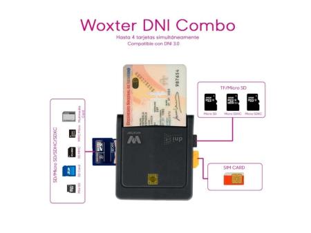 Lector de DNI y Tarjetas Woxter Combo PE26-025/ Negro