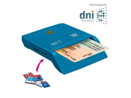 Lector de DNI y Tarjetas Woxter Combo PE26-146/ Azul/ USB 2.0