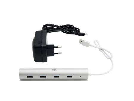 Hub USB 3.0 con Alimentación Externa Woxter HUB 73 PE26-142/ 7xUSB/ Gris