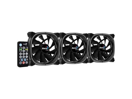 Pack 3 Ventiladores Aerocool Astro 12 Pro/ 12cm + H66F HUB + Mando a Distancia