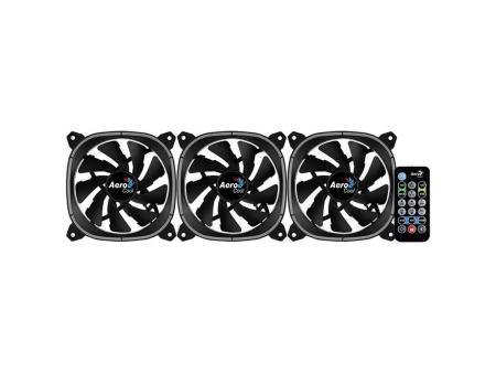 Pack 3 Ventiladores Aerocool Astro 12 Pro/ 12cm + H66F HUB + Mando a Distancia