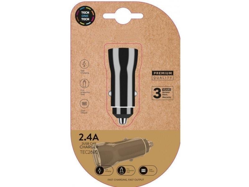 Cargador de Coche Tech One Tech TEC2802/ 2xUSB/ 2.4A