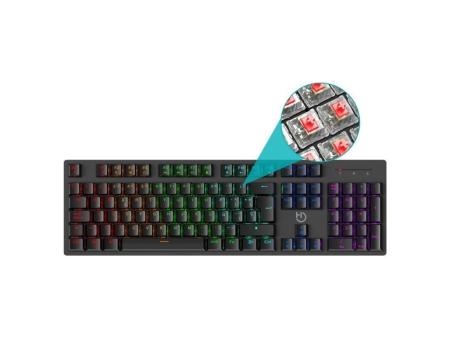 Teclado Gaming Mecánico Hiditec GK400 ARGB/ Switch Rojo