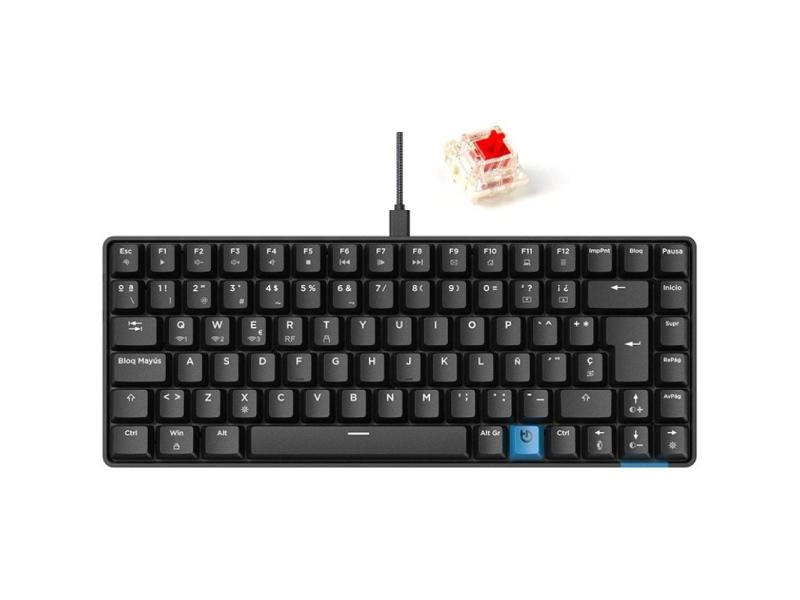 Teclado Gaming Mecánico Inalámbrico Hiditec GM1K/ Hot-Swap switch Gateron Red