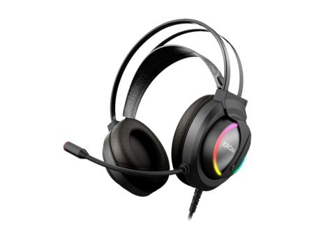 Auriculares Gaming con Micrófono Krom Kappa/ Jack 3.5/ USB 2.0/ Negros