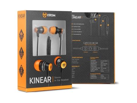 Auriculares Gaming con Micrófono Krom Kinear/ Jack 3.5/ Negros