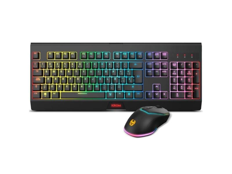 Pack Gaming Krom Kabala/ Teclado + Ratón Inalámbricos