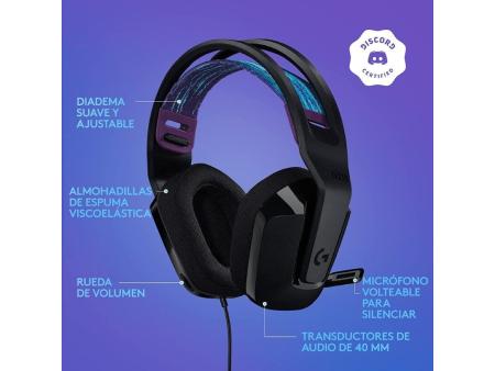 Auriculares Gaming con Micrófono Logitech G335/ Jack 3.5/ Negros