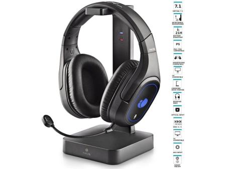 Auriculares Inalámbricos Gaming con Micrófono NGS GHX-600/ Jack 3.5/ USB 2.0/ Óptica/ Negros