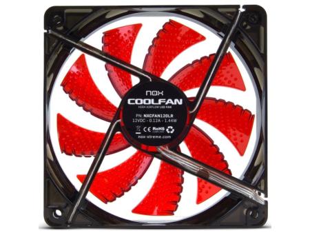 Ventilador Nox Coolfan 120 LED/ 12cm/ Rojo