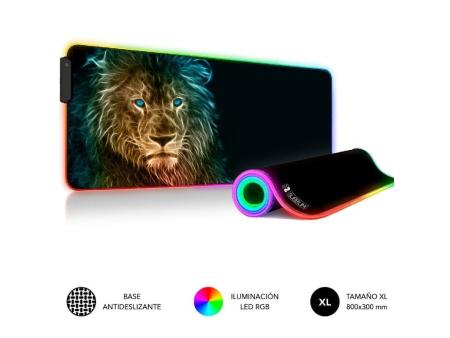 Alfombrilla Subblim SUBMP-02RGB10 LED RGB Lion XL/ 800 x 300 x 4 mm